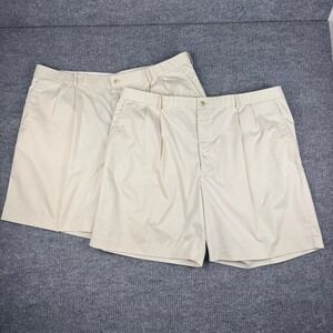 Sportif  Galapagos Pleated Short Mens 46 LOT of 2 Khaki Shorts Preppy Golf Yacht